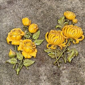 Vintage Yellow Floral Wall Decor